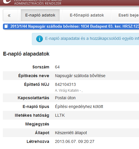 E-napló adatok
