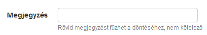 Megjegyzés mező