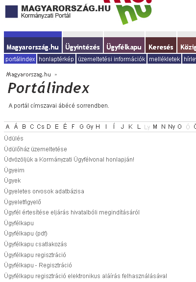 Magyarország.hu – Portálindex